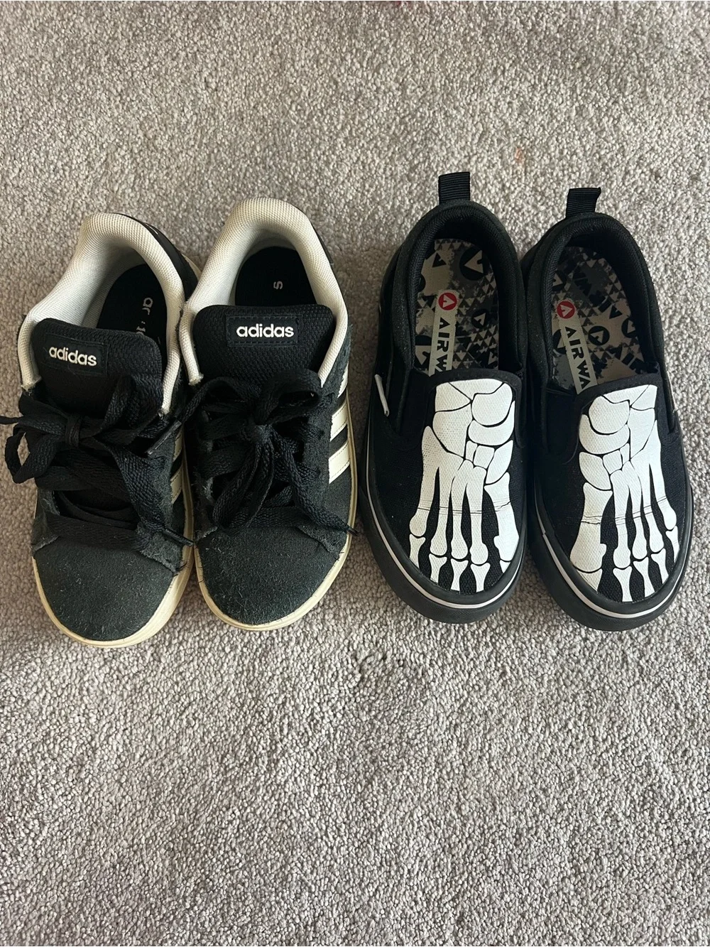 adidas Kids Black and White Low-Top Sneakers